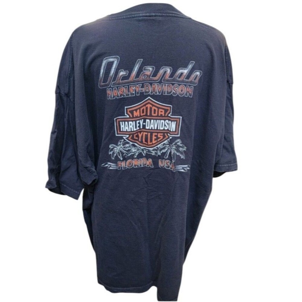 Harley Davidson Orlando Black Biker Tee Size 4X 2-Sides
